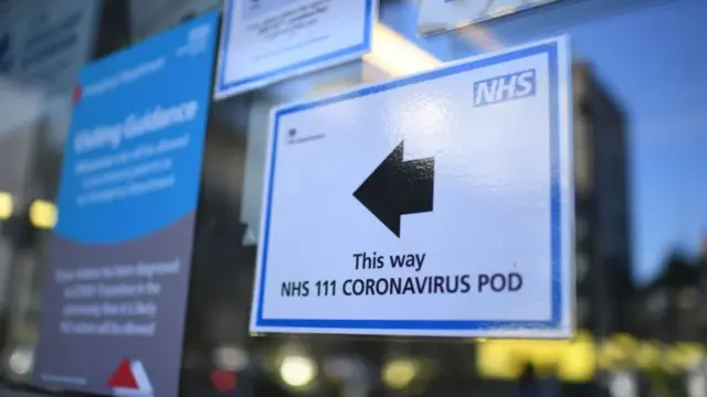 Coronavirus Pod sign in London hospital