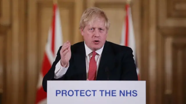 Boris Johnson at press conference on Sunday 22 March