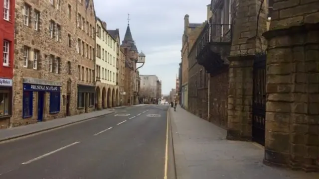 The Royal Mile is very quiet now, not eerie yet, but almost as empty as it is on Christmas Day