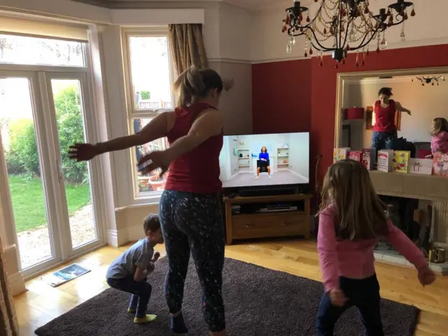 Mother excerising