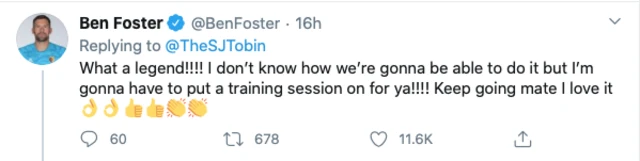 Ben Foster tweet