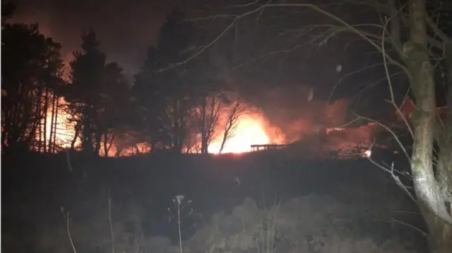 A fire on Kilvey Hill in Swansea