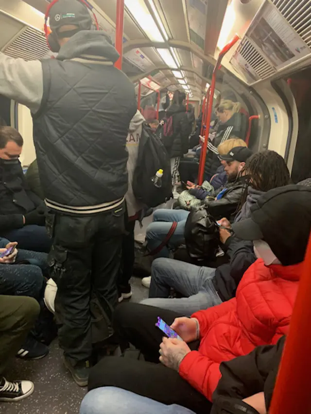 A busy tube carriage