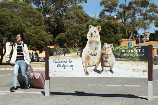 Quokka welcome sign at Rottnest Island