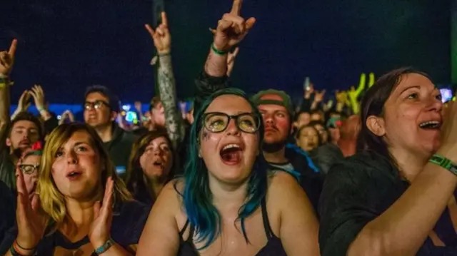 Music lovers at Download