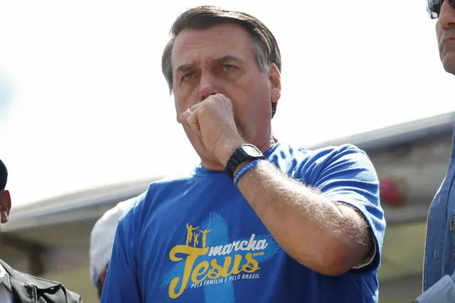 Jair Bolsonaro pictured at a rally