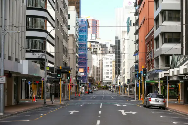 Empty streets in Wellington, New Zealand