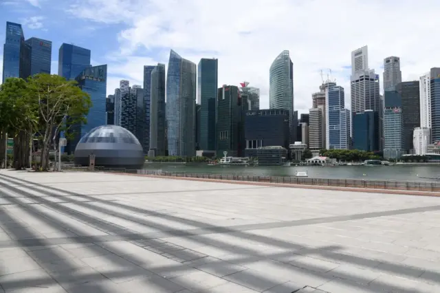 The central business district in Singapore.