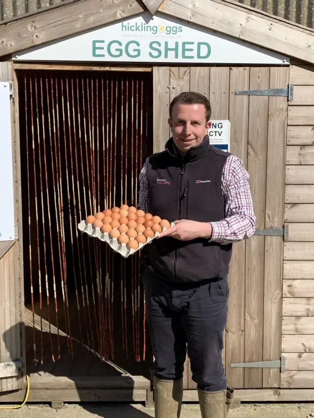 Rob Norman outside his egg shed