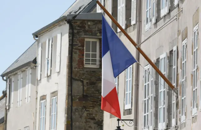 A French flag displayed in the town of Granville, Normandy