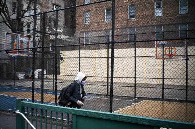 A basketball court in New York City