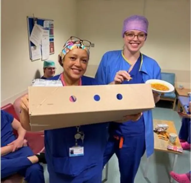 Theatres team receive food