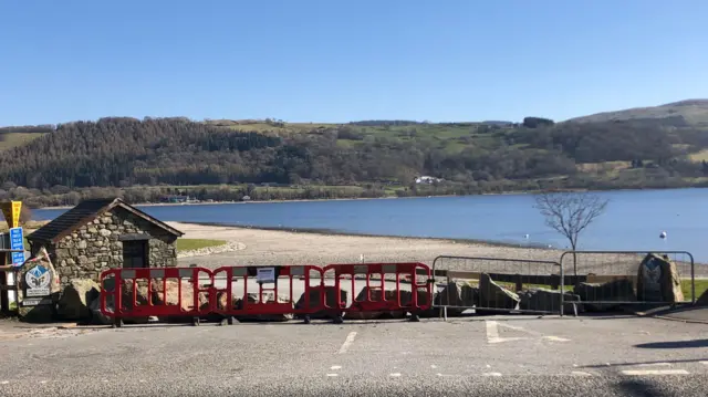 car park at Bala Lake is blocked