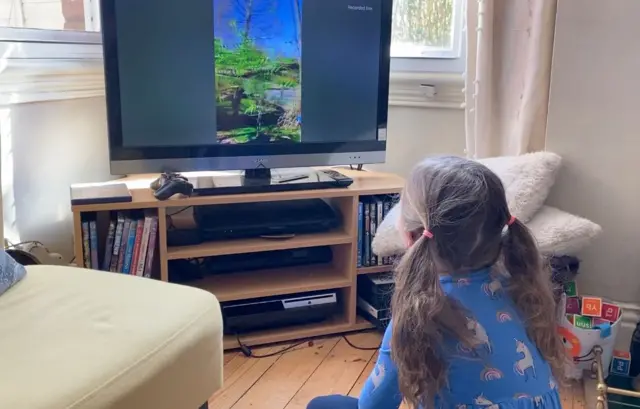 Child watching TV