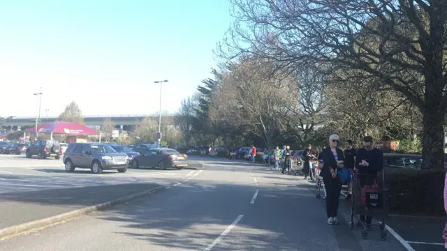 Queues in car park