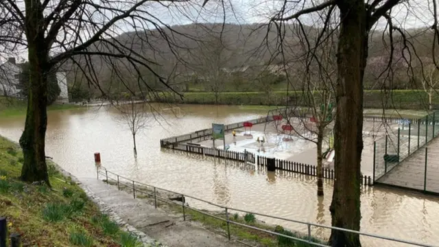 Picture showing damage caused by Storm Dennis