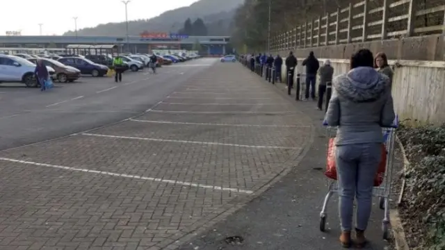 Long queue outside store