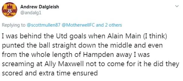 Motherwell fan tweet