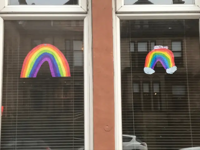 Rainbows in window