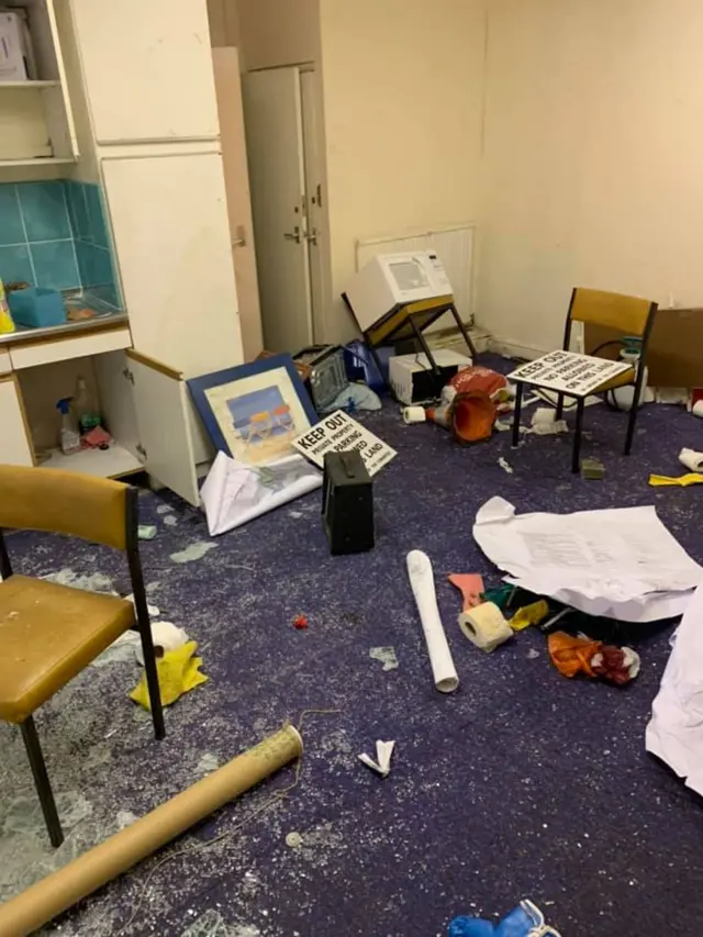 Vandalised centre