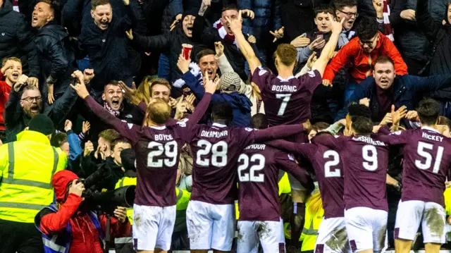 Hearts celebrate