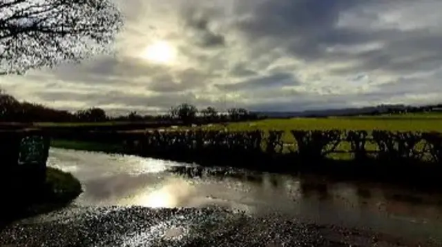 Flooded road