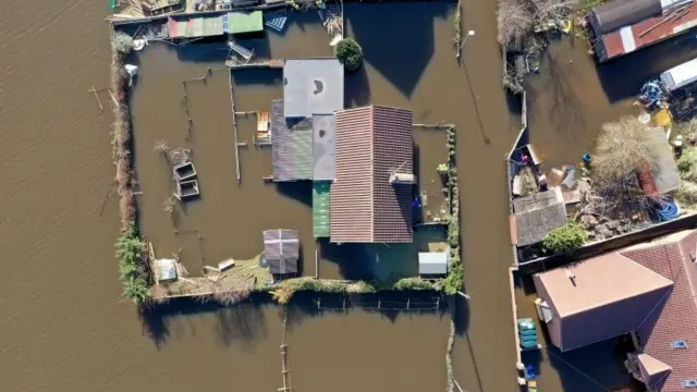 Homes affected by flooding
