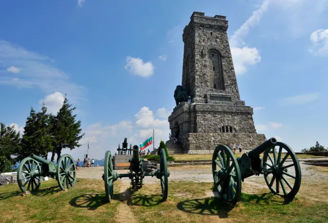 A monument to those who died for the Liberation of Bulgaria during the Russo-Turkish War of 1877-78 on Stoletov Peak near the Shipka Pass