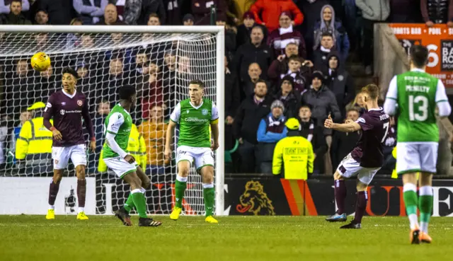 Oliver Bozanic curled in Hearts' second goal