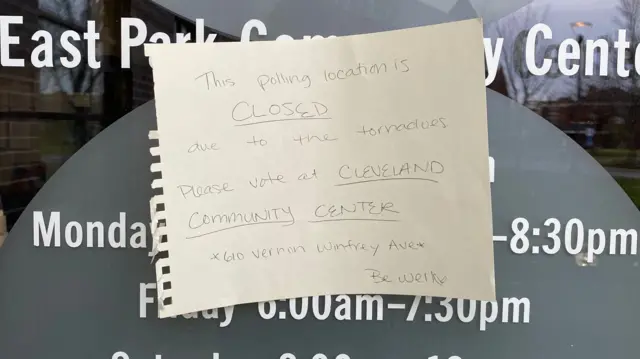 Polling place sign closed