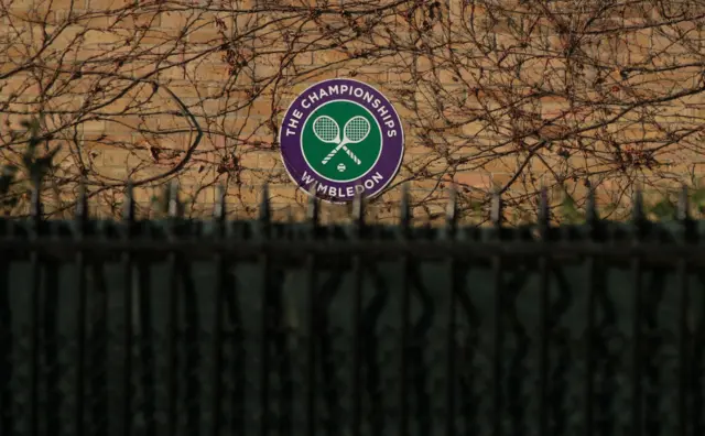 A sign reading 'The Championships Wimbledon'