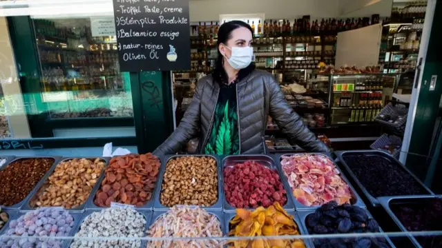 Woman in a mask in Vienna