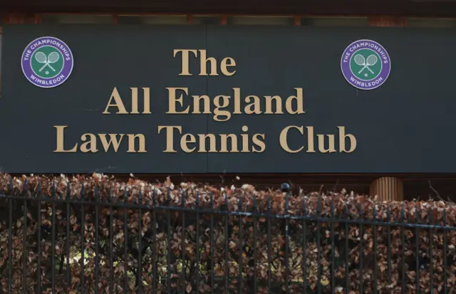 A sign saying The All England Tennis Club