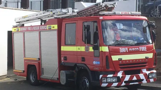 Fire truck stationed at Beau Sejour