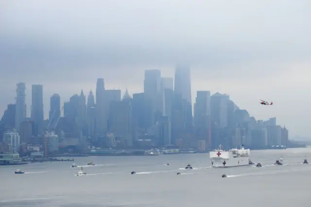 The ship's 1,000 beds and 12 operation rooms will help ease the pressure on New York hospitals