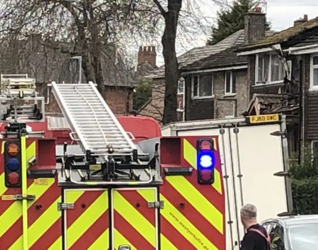 Emergency services at scene of house explosion