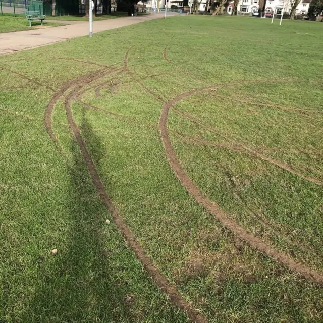 Football pitch vandalism