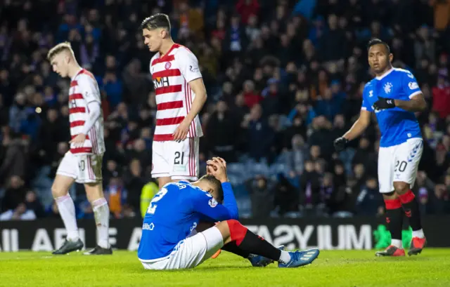 Rangers captain James Tavernier in despair