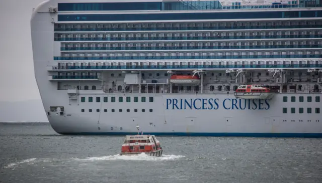 The Ruby Princess, a Grand-class cruise ship operated by Princess Cruises,