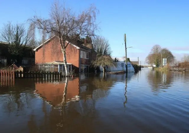 Flooded Snaith house