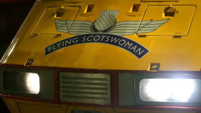 Flying Scotswoman log on loco