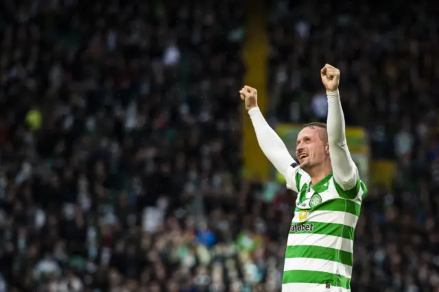 Celtic's Leigh Griffiths celebrates