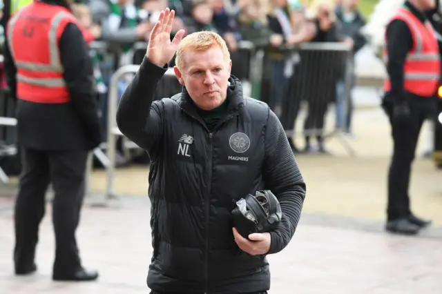 Manager Neil Lennon arrives at Celtic Park