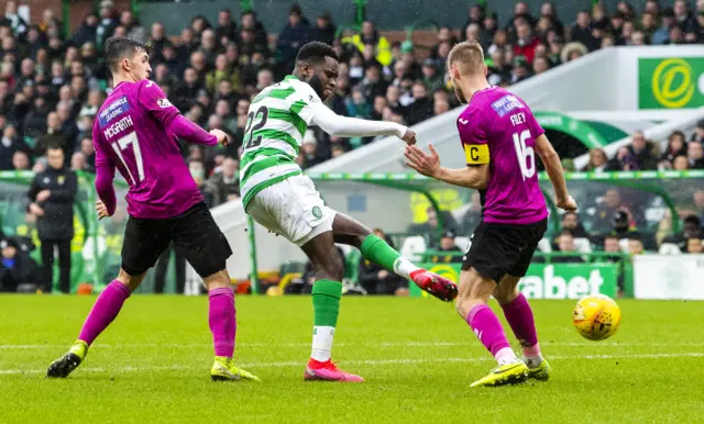 Celtic's Odsonne Edouard scores