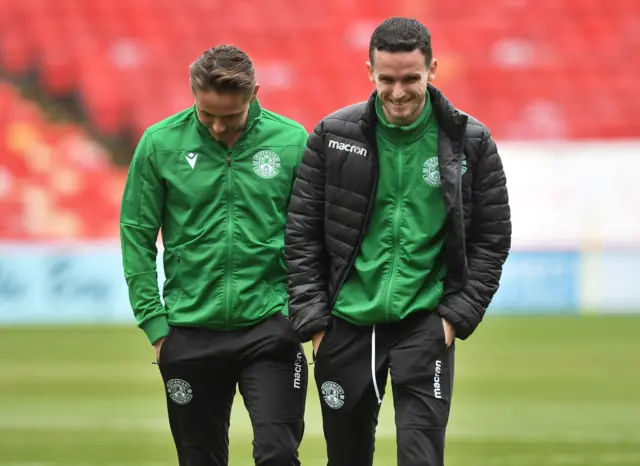 Hibs' Scott Allan and Steven McGinn