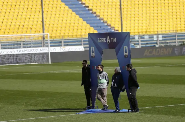 The match at the Stadio Ennio Tardini was delayed on Sunday