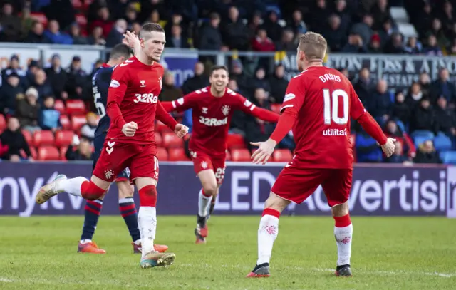 Ryan Kent (left) celebrates his goal