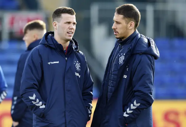 Rangers' Florian Kamberi and Nikola Katic