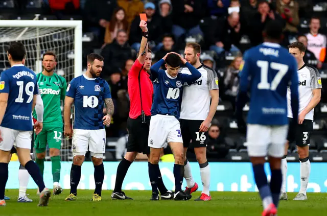 John Buckley is sent off