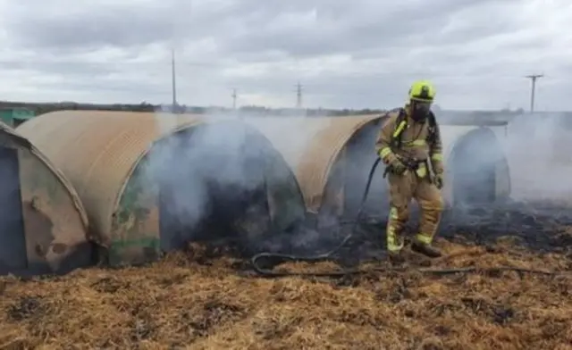 Fire fighter at farm